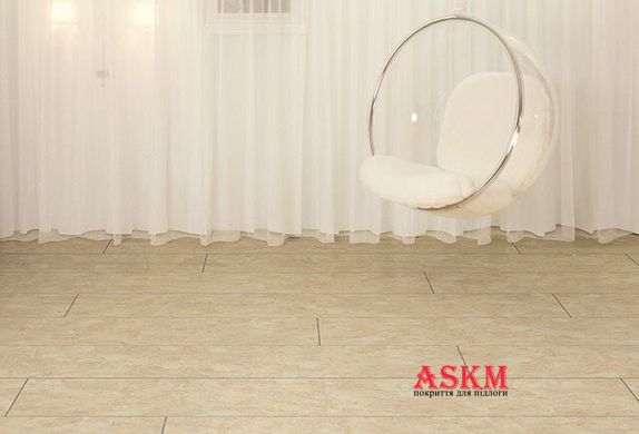 Polyflor Expona Commercial Stone and Abstract PUR Beige Travertine 5061 Beige Travertine