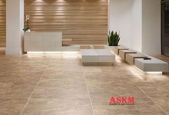 Polyflor Expona Commercial Stone and Abstract PUR Beige Travertine 5061 Beige Travertine